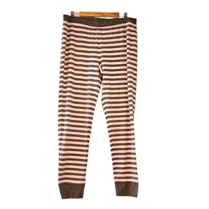 Jenni Intimates Jogger Pajama Bottoms Waffle Knit Gray and Pink Size XL